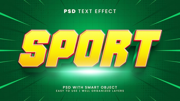 Efecto de texto editable 3d deportivo con estilo de texto de jugador y equipo