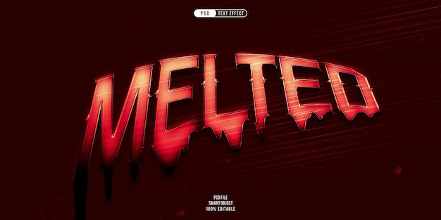 Efecto de texto editable 3D derretido