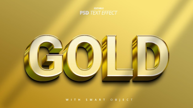 Un efecto de texto editable en 3d dorado con un fondo dorado