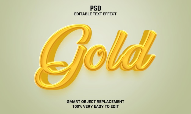 Efecto de texto editable 3d dorado con fondo PSD Premium