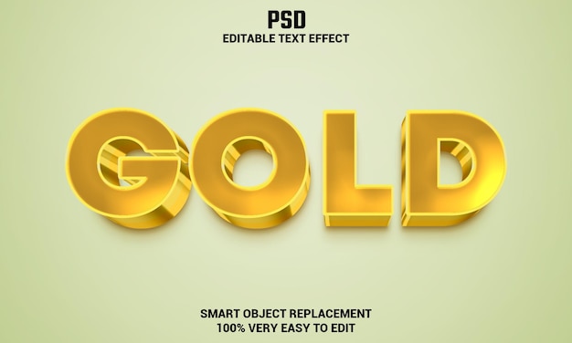 Efecto de texto editable 3d dorado con fondo PSD Premium