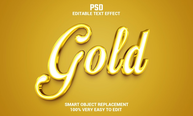 Efecto de texto editable 3d dorado con fondo PSD Premium
