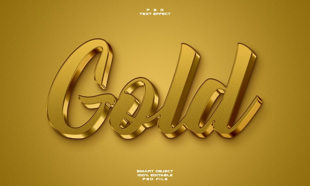 Efecto de texto editable 3d dorado