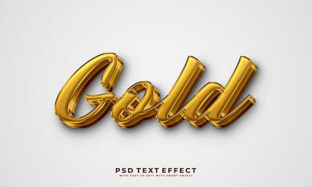 Efecto de texto editable 3d dorado