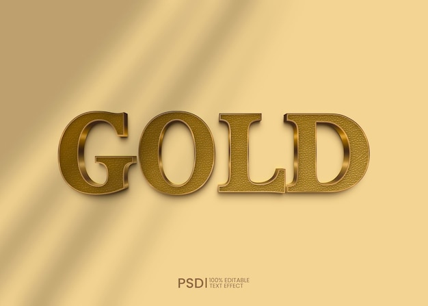Efecto de texto editable 3d dorado