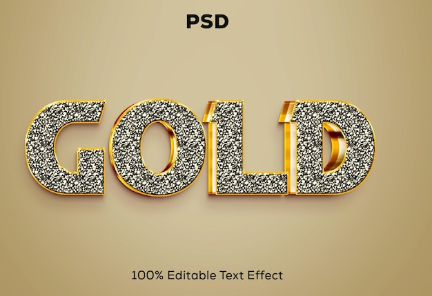 Efecto de texto editable 3d dorado