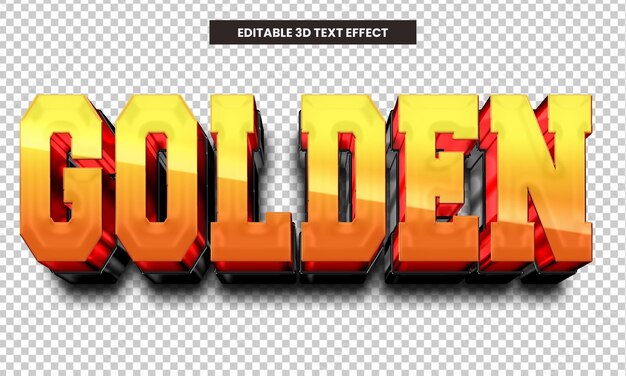 Efecto de texto editable 3D dorado