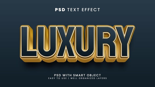 PSD efecto de texto editable 3d elegante dorado de lujo con estilo de texto real y rey