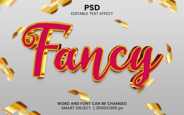 Efecto de texto editable 3d elegante psd premium con fondo