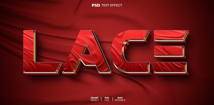 PSD efecto de texto editable 3d de encaje