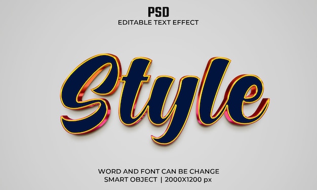 Efecto de texto editable 3d de estilo psd premium con fondo