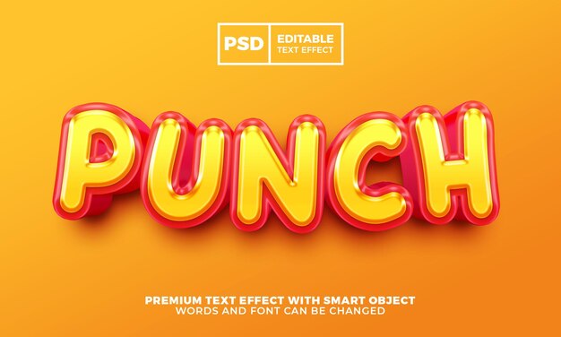 Efecto de texto editable 3d Fresh Orange Punch psd premium