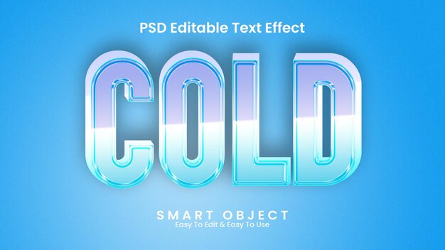 Efecto de texto editable 3d frío PSD Premium