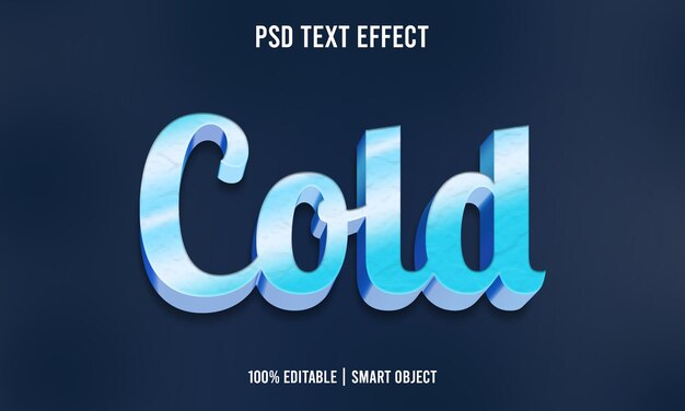 Efecto de texto editable 3d frío psd