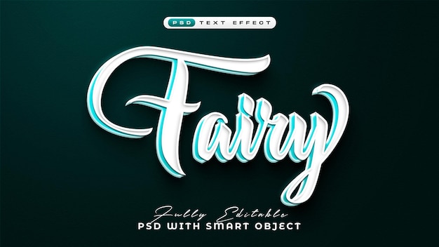 Efecto de texto editable 3d de hadas