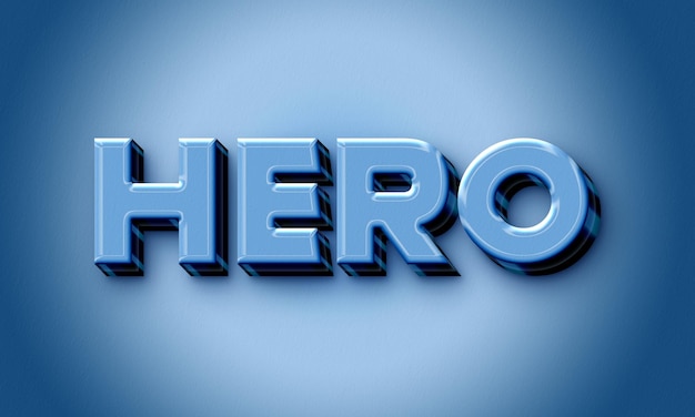 Efecto de texto editable 3d de héroe
