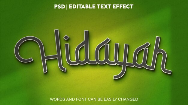 Efecto de texto editable en 3D Hidayah