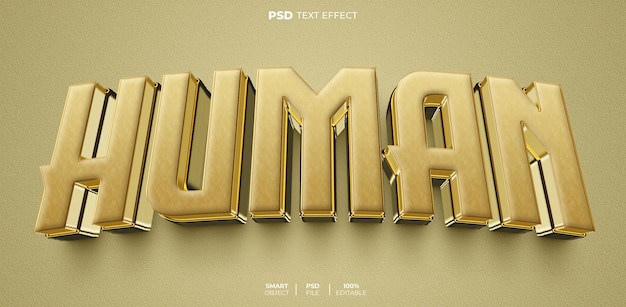 PSD efecto de texto editable 3d humano