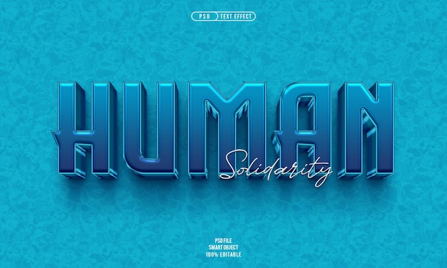 Efecto de texto editable 3D humano