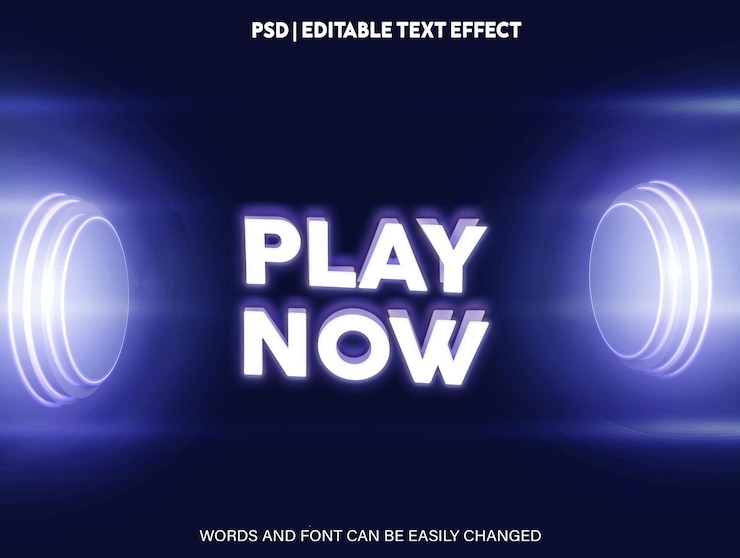 PSD efecto de texto editable en 3d juega ahora