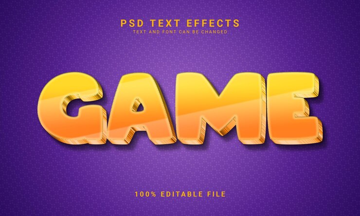 PSD efecto de texto editable 3d del juego