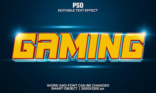 Efecto de texto editable 3d para juegos psd premium con fondo