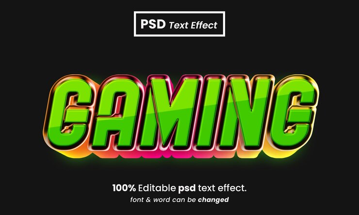PSD efecto de texto editable 3d de juegos