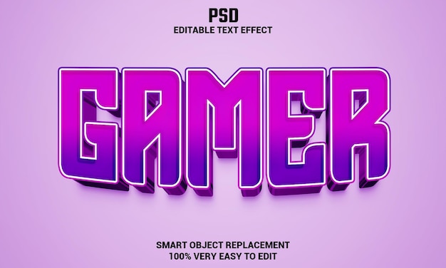 Efecto de texto editable 3d de jugador con fondo psd premium