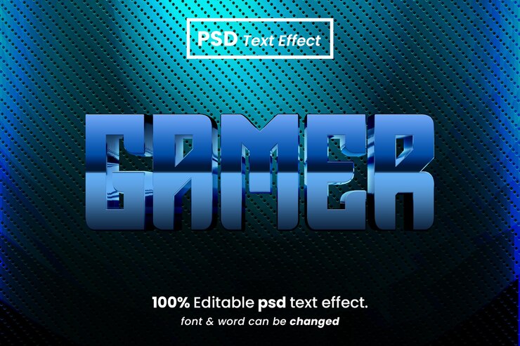 PSD efecto de texto editable 3d de jugador
