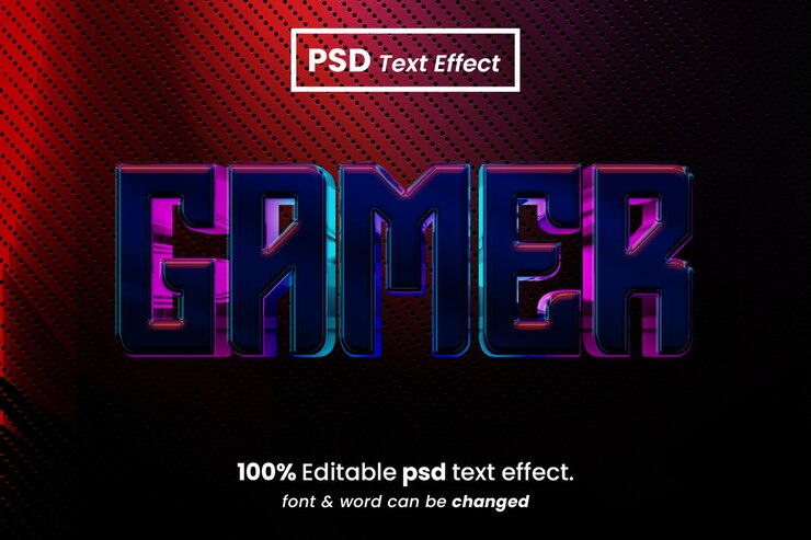 PSD efecto de texto editable 3d de jugador