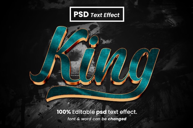 Efecto de texto editable 3D King gold