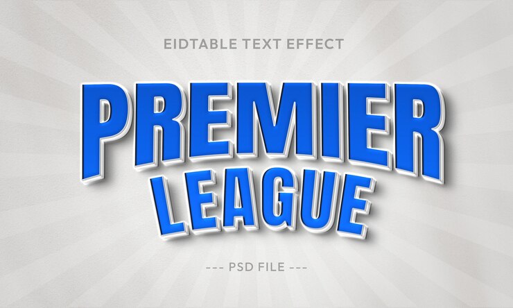 efecto de texto editable 3d de la liga premier