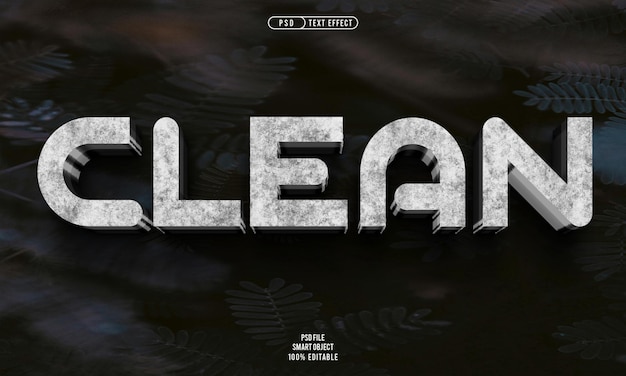 Efecto de texto editable 3d limpio