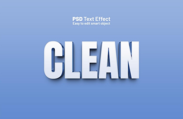 Efecto de texto editable 3d limpio