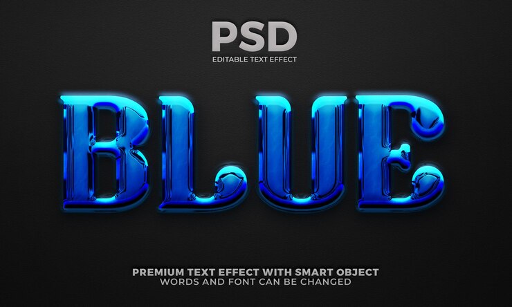 PSD efecto de texto editable 3d de lujo de gema azul esmeralda