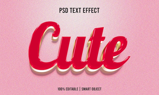 Efecto de texto editable 3d de lujo lindo PSD