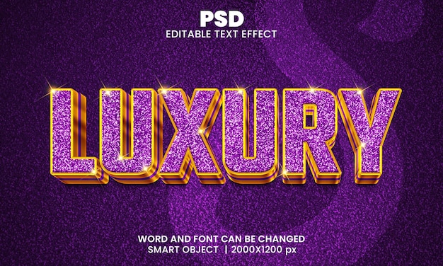 Efecto de texto editable 3d de lujo PSD Premium con fondo