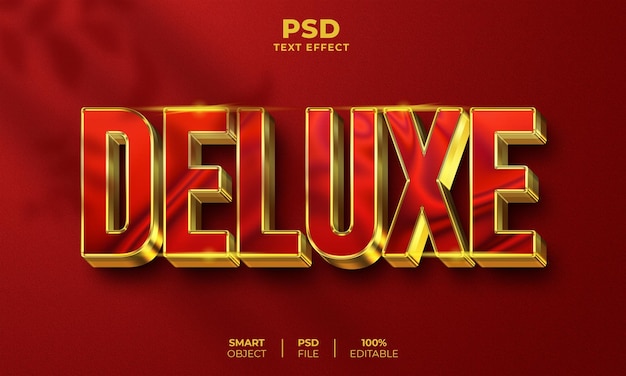 Efecto de texto editable 3D de lujo