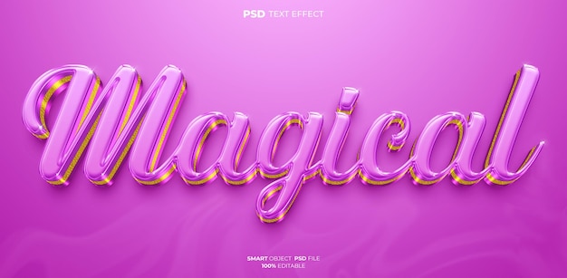 PSD efecto de texto editable 3d mágico