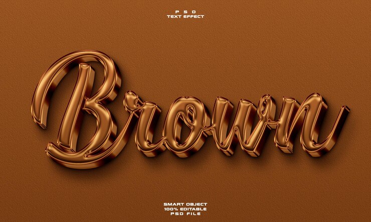 PSD efecto de texto editable 3d marrón