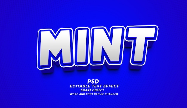 Efecto de texto editable 3d menta Estilo PSD de Photoshop