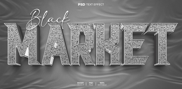 Efecto de texto editable 3D de mercado