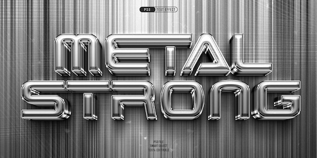 Efecto de texto editable 3d de metal