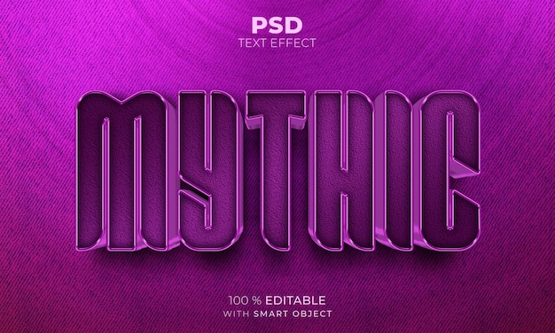 PSD efecto de texto editable 3d mítico