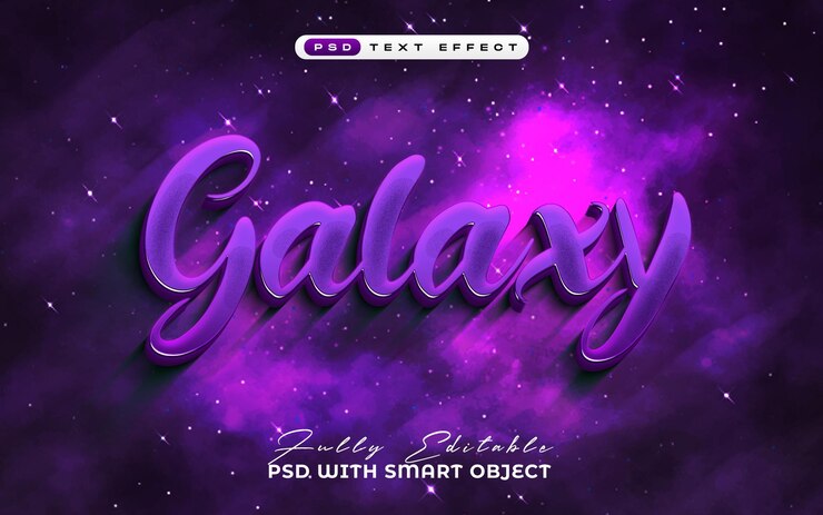 PSD efecto de texto editable 3d moderno en el espacio