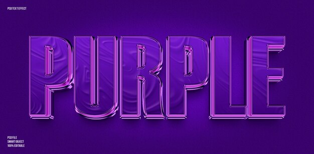 Efecto de texto editable 3D morado