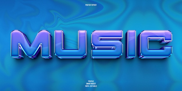 Efecto de texto editable en 3D para música