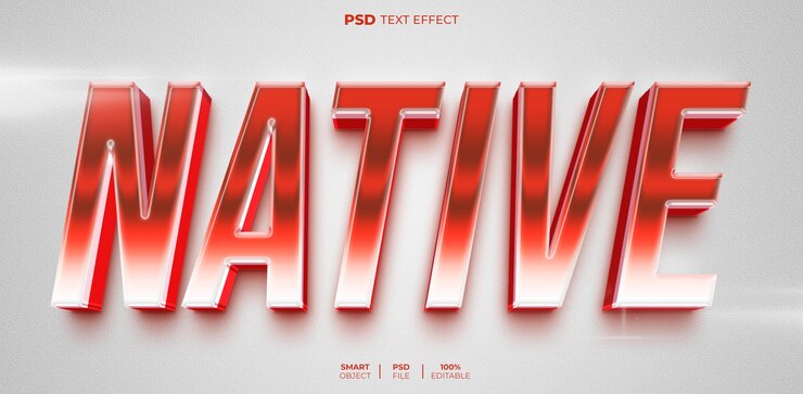 PSD efecto de texto editable 3d nativo