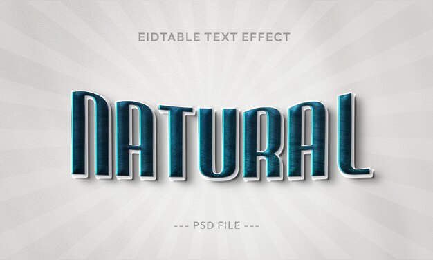 efecto de texto editable 3d natural