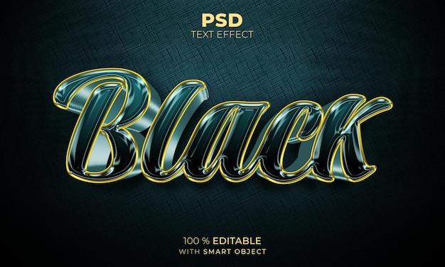 Efecto de texto editable 3D de oro negro
